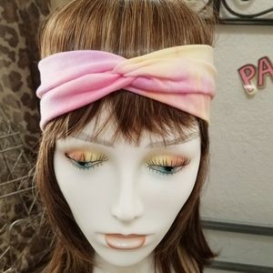 Tie Dye Pink & Yellow Fadhion Headband New